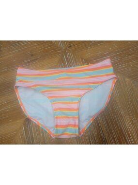 Cat & Jack Girls Striped Bikini Bottoms XL 14/16 Multicolor Polyester & Spandex
